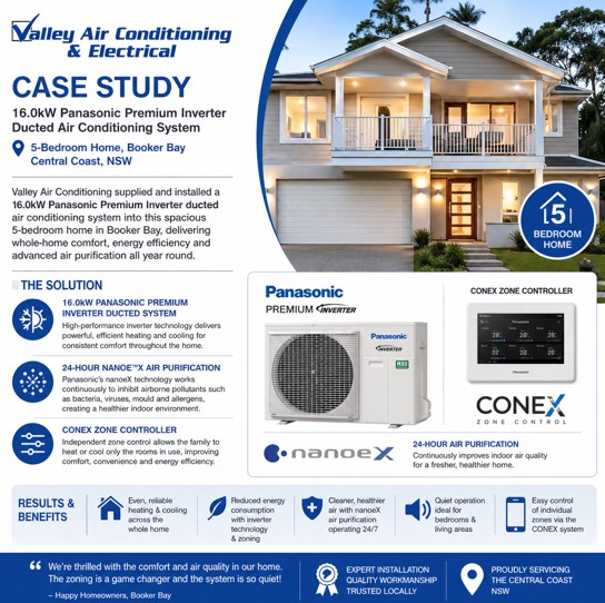 Ducted air conditioner installation Booker Bay NSW