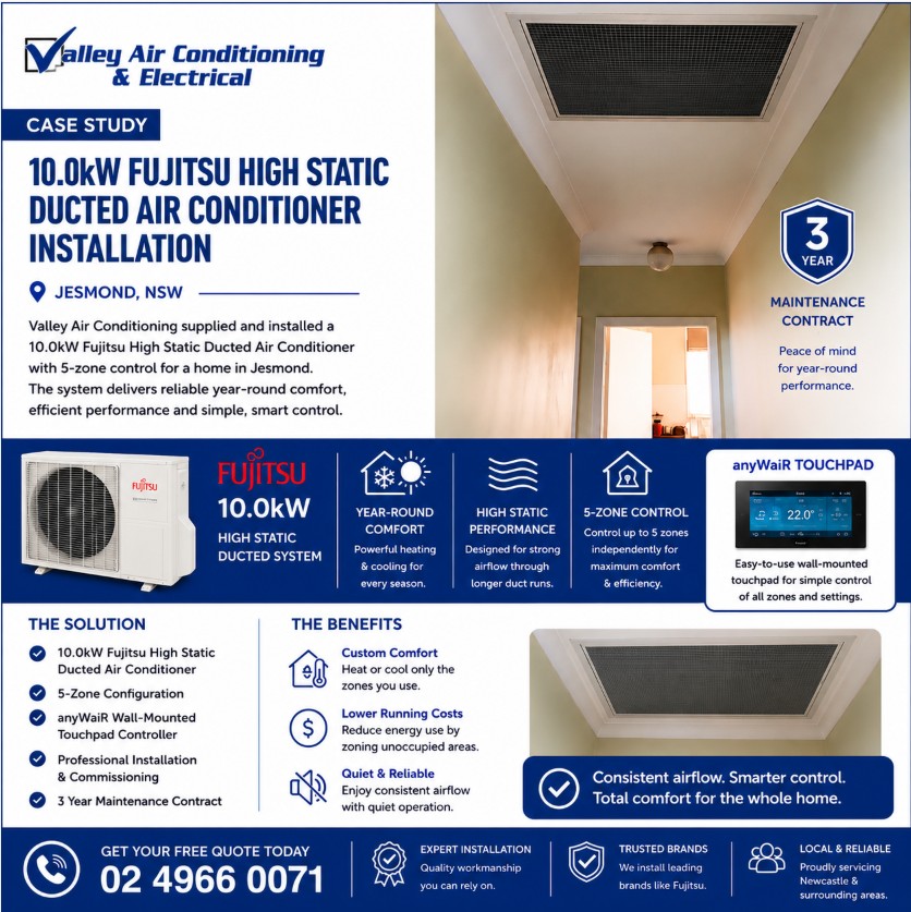 Ducted air conditioner installers Jesmond NSW