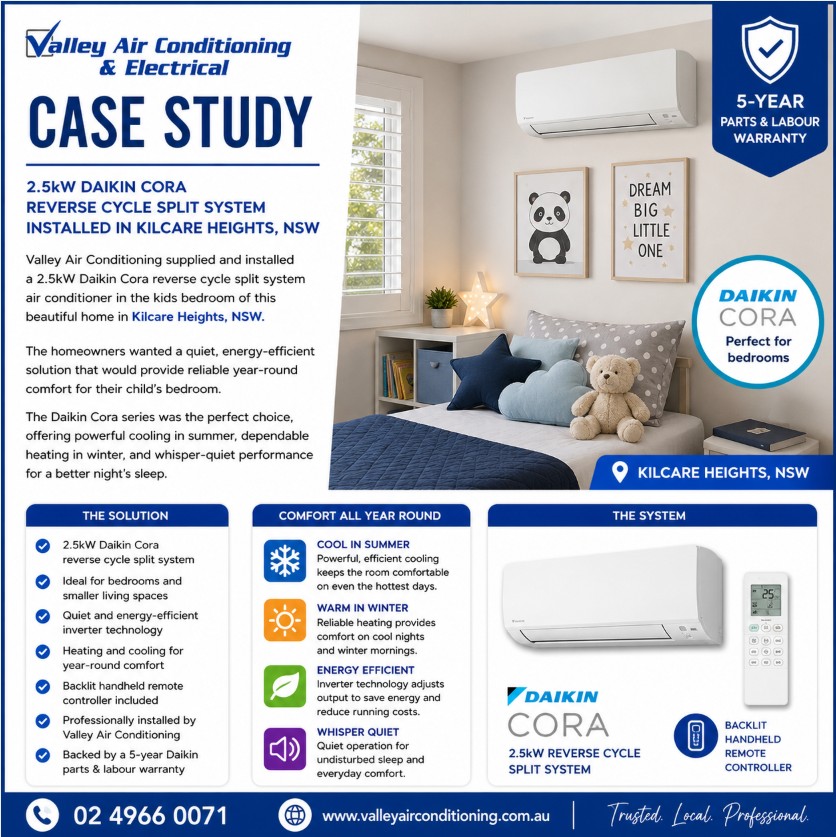 Split system air conditioner installers Kilcare Heights NSW