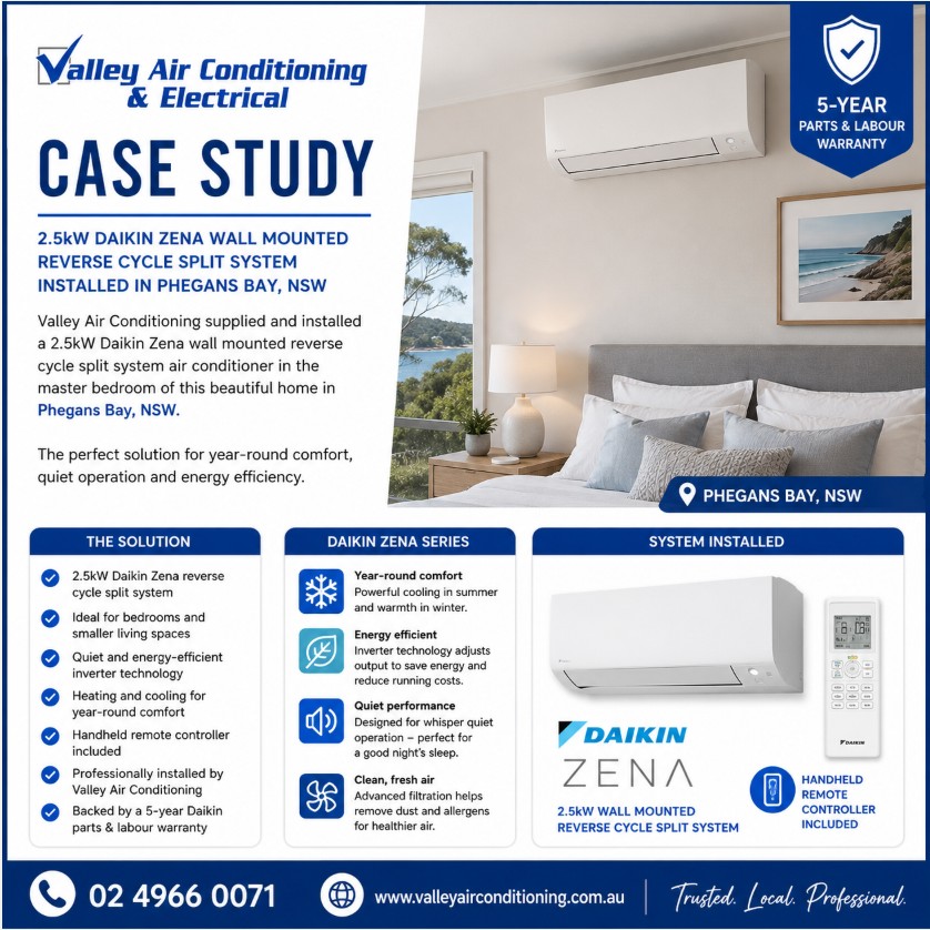 Split system air conditioner installers Phegans Bay NSW
