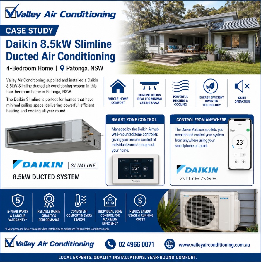 Ducted air conditioner installation Patonga NSW