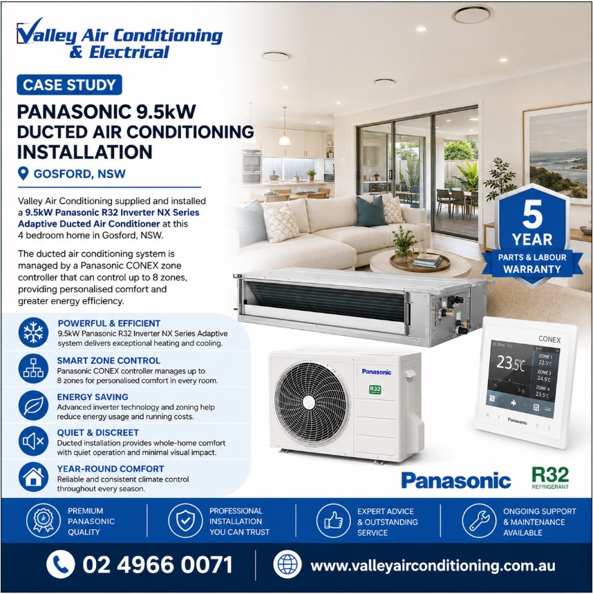 Ducted air conditioner installation Gosford NSW