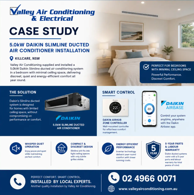 Ducted air conditioner installation Killcare NSW